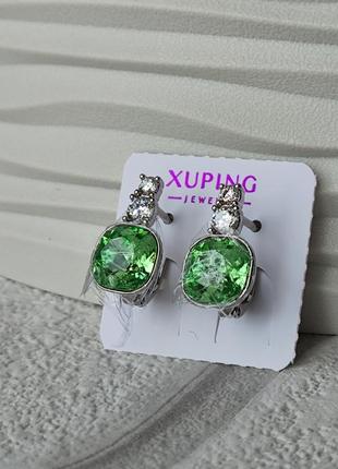 Классические серьги ксюпинг xuping родий медицинская сталь сваровски