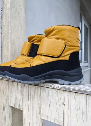Желтые зимние термо ботинки