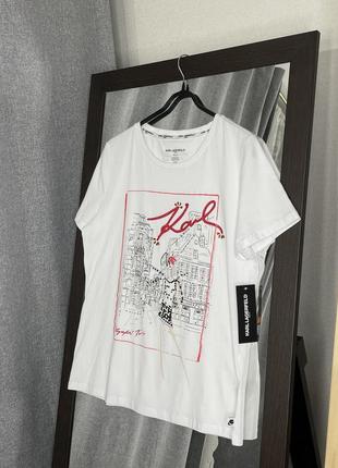Біла футболка karl lagerfeld