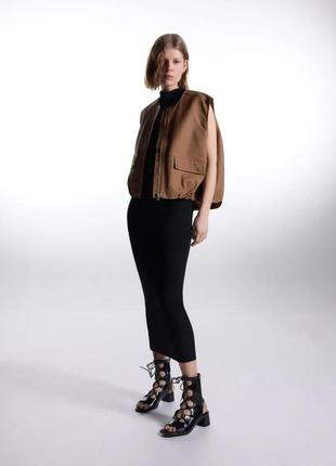 Шкіряні босоніжки на підборах reserved zara