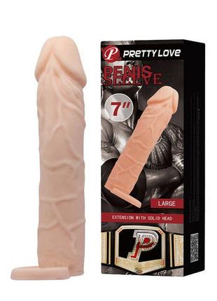 💪насадка на пенис l с фиксацией по мошоку 17,5 см