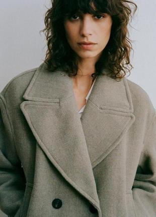 Пальто zara укороченное пальто зара косуха двубортное пальто