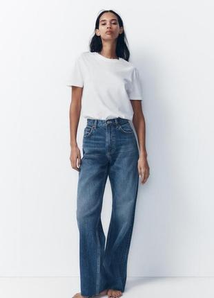 Плотные джинсы синие женские высокая посадка zara new