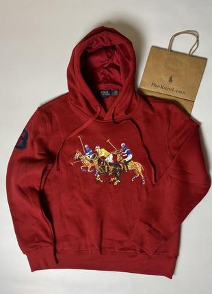 Бордовое худи polo ralph lauren