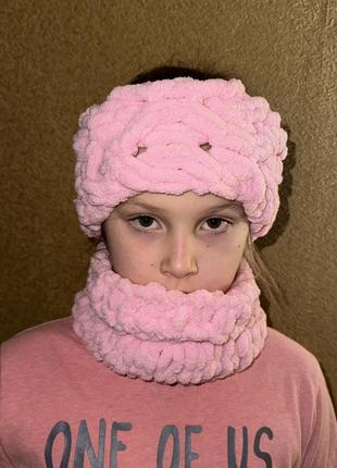 Вʼязана повʼязка на голову та хомут