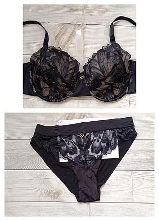 Кружевной комплект набора белья трусики l бюстгальтер 80е