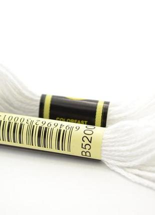 Нитки муліне для вишивки схс б5200 яскраво-білі, 8 м