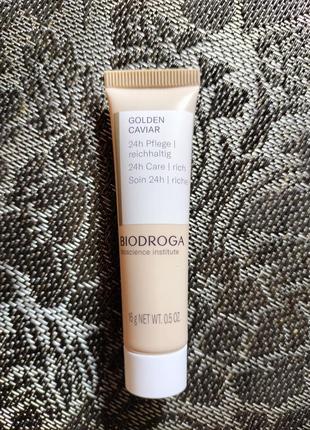 Омолоджуючий крем із екстрактом чорної ікри biodroga golden caviar 24h care 15 мл