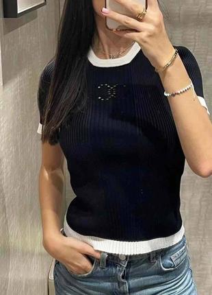Американка кофта з укороченими рукавами рубчик