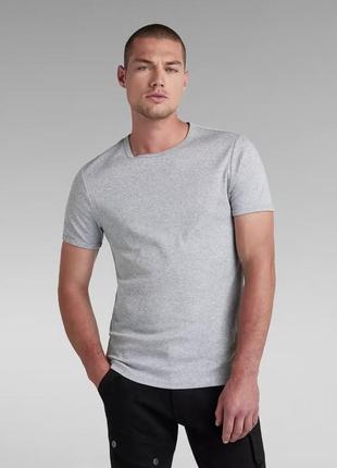 Мужская серая базовая футболка g-star raw оригинал base 2-pack размер xl