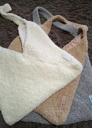 Шоппер-вязаная женская сумка тедди