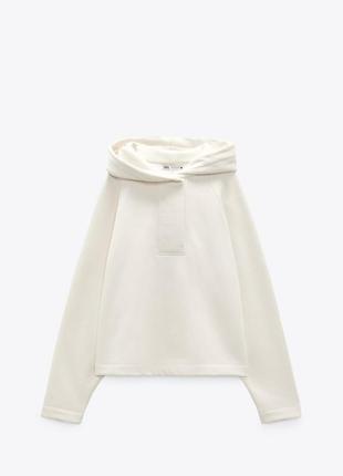 Молочне  оверсайз худі на флісі zara