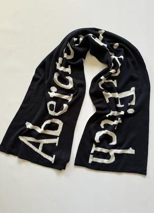 Черный широкий шарф с логотипом abercrombie & fitch2 фото