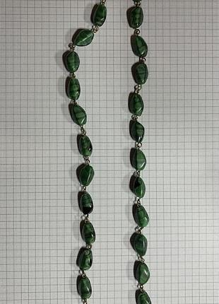 Бусы винтажные , малахитовое стекло