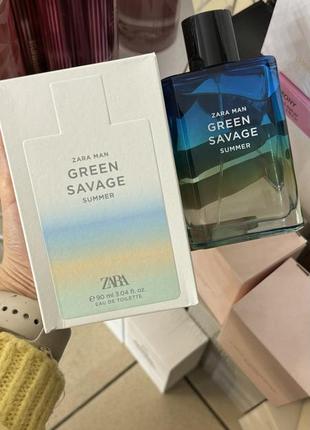 Чоловіча туалетна вода zara man green savage summer (edt 90 ml) оригінал