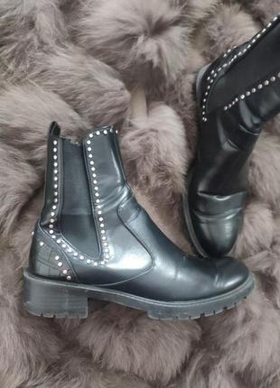 Сапоги, ботинки осени-весна, черные челси от zara