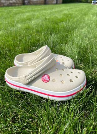 Детские кроксы сабо crocs crocband clog kids crocband kids stucco/melone детские кроксы сабо