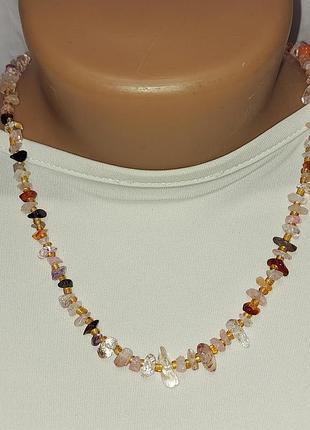 Намисто ассорті гірський кришталь раухтопаз турмалін №№ 42