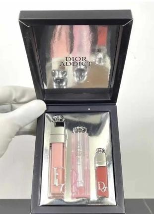 Набір dior lip glow бальзам блиск міні блиск maximizer 001