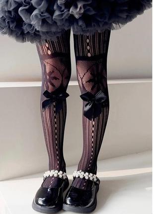 Стильные ажурные колготы с бантиками для 👧🏽