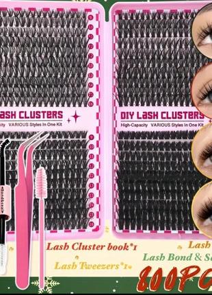 Накладные ресницы, ресницы для самостоятельной наращивания 800 пучков