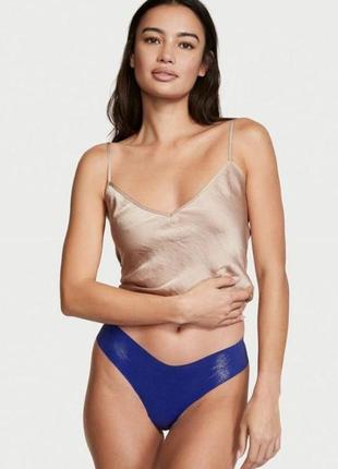 Яркие бесшовные трусики стринги victoria’s secret pink с шиммером оригинал