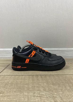 Nike air force кросівки чорні шкіряні