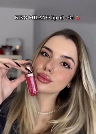 Масло масло для губ kiko milano 3d hydra lip oil оттенок 04 cherry cherry 6,5 ml