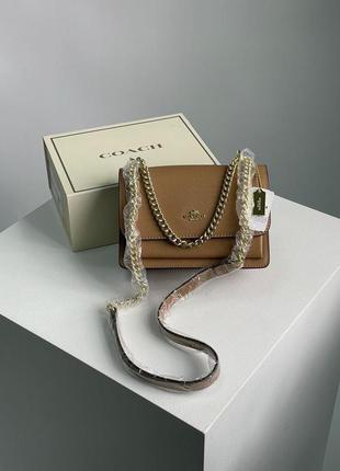 Сумка кросс боді mini klare crossbody in signature canvas total beige premium 1:1