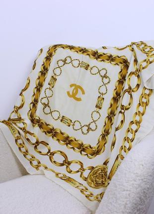 Chanel paris chain silk handkerchief хустка