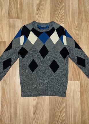 Чоловічий светр з вовни tommy hilfiger m (argyle check)