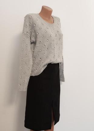 Свитер с жемчугом  30%шерсти 4