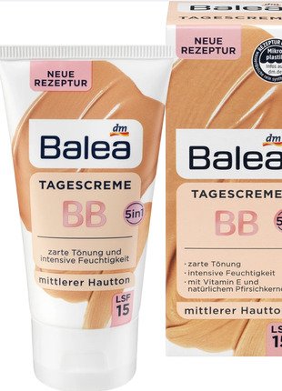 Bb крем среднего тона spf 15 balea bb creme mittlerer hautton lsf 15, 50 ml