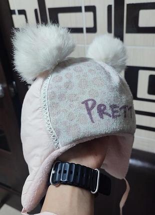 Шапка зимняя для девочки р.46