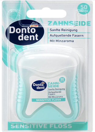 Зубна нитка для чутливих зубів 50 м dontodent zahnseide sensitive floss, 1 st