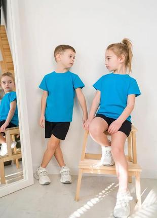 Футболка синяя однотонная детская детская