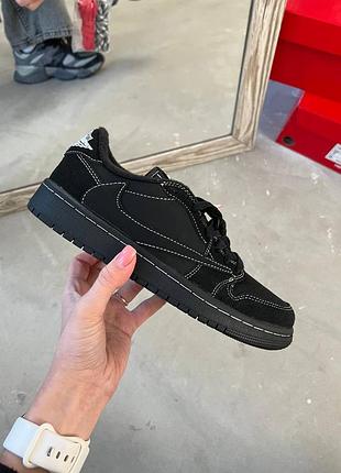 Кросівки nike air jordan 1 low og sp travis scott black phantom
