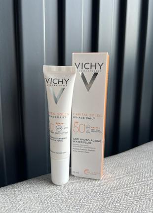 Солнцезащитный флюид против признаков фотостарения vichy capital soleil spf 50 water fluid