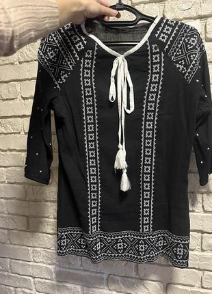 Стильна натуральна блузка, вишита сорочка! на розмір л/хл