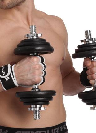 Варежки-накладки для тяжелой атлетики и зала zelart 🔥размер s-xxl черный-белый