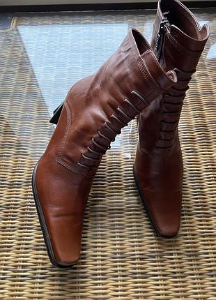 Шкіряні чоботи на підборах marco moreo made in italy оригінал