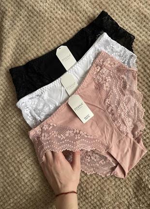 Набор трусиков хлопковых с кружевом размер l-xl-xxl 48-50-52 хлопковые трусы женские хлопковые кружные