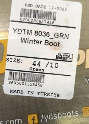 Берцы, ботинки тактические yds 8036 green, winter boot, made in turkiye. новые5 фото