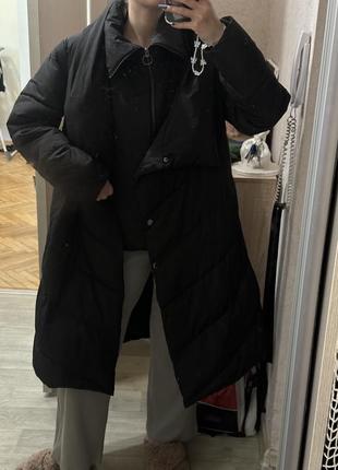 Черный пуховик + желетка