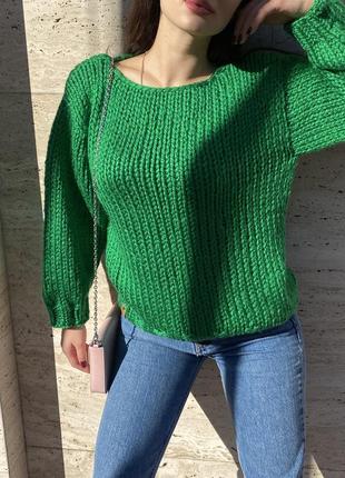 Зелёный свитер оверсайз2 фото
