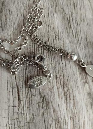 Kipring серебряное колье сердечко с крошкой бриллиантом