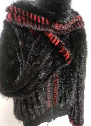 Шуба з хутра норки в'язана