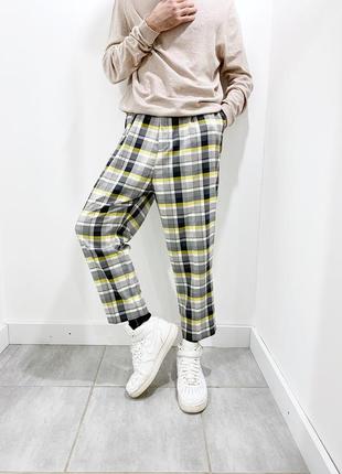 Новые с биркой стильные брюки в клетку в клетку asos размер 32 (м )