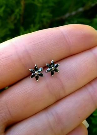 Серебряные серьги пусеты