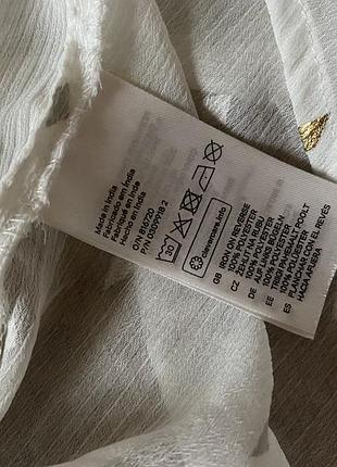 Шифоновая рубашка h&m, рубашка с принтом, блуза с бантом легкая, блуза с галстуком 6